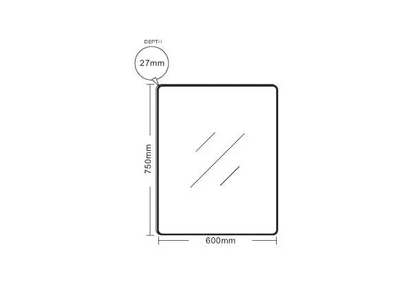 Aluminium Framed Rectangular Mirror 600mm - Image 4