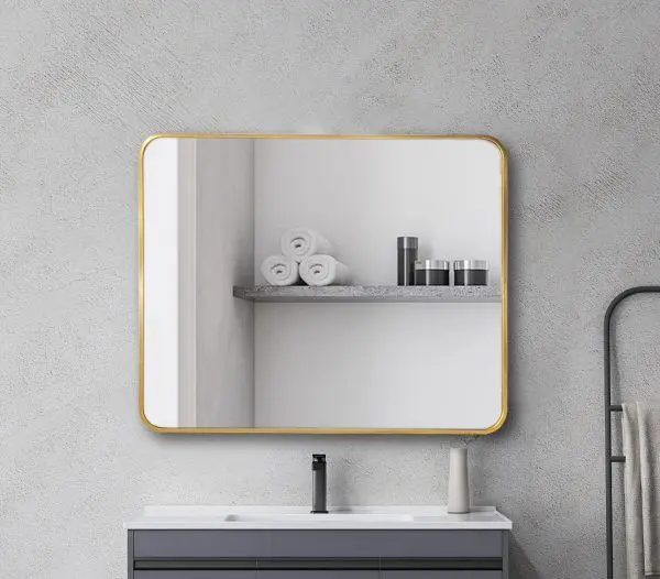 Aluminium Framed Rectangular Mirror 900mm - Image 3