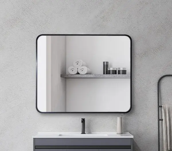 Aluminium Framed Rectangular Mirror 900mm - Image 2