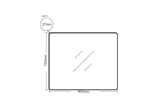 Aluminium Framed Rectangular Mirror 900mm - Image 4
