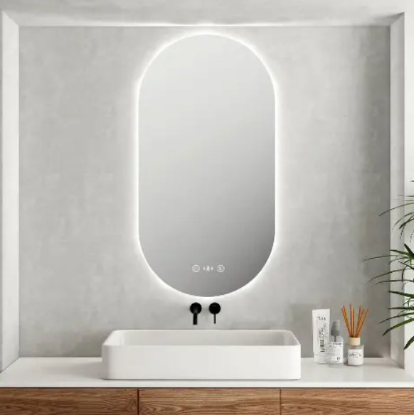 Luna LED Oval Mirror 500*900mm with Adjustable LED Lighting