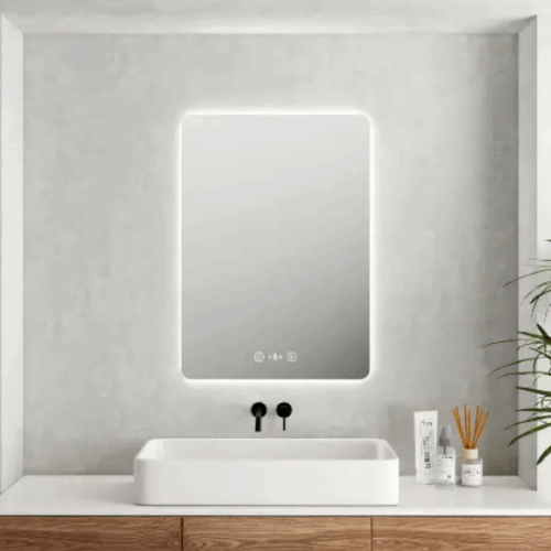 Luna LED Rectangular Mirror 600*750mm with Adjustable LED Lighting
