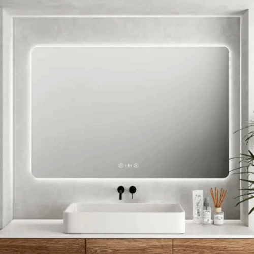 Luna LED Rectangular Mirror 900*750mm with Adjustable LED Lighting