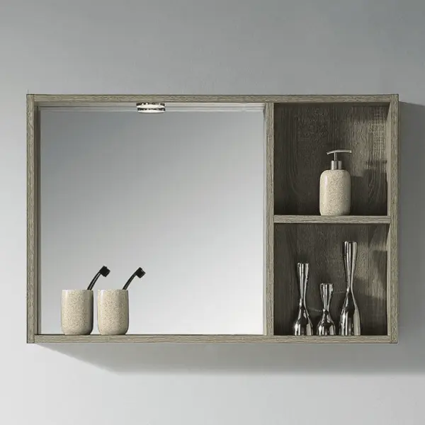 MIDI Series 90cm Mirror with Shelf - Colour choices Northen Alda or Costa Oak - Image 4