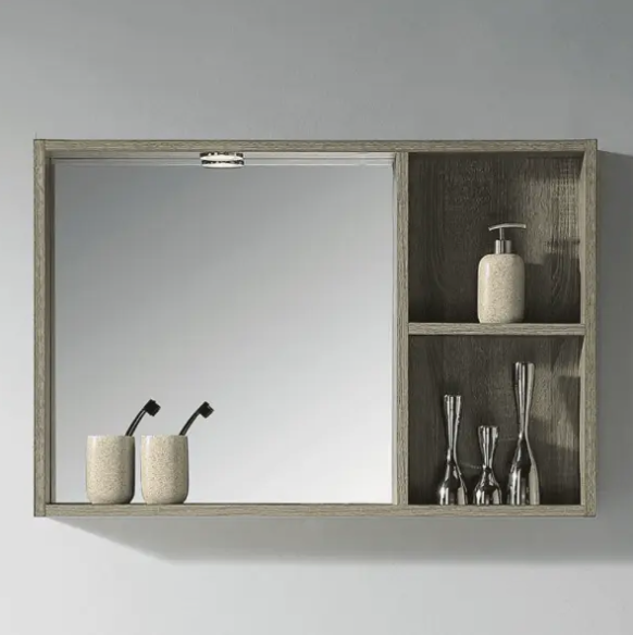 MIDI Series 90cm Mirror with Shelf - Colour choices Northen Alda or Costa Oak