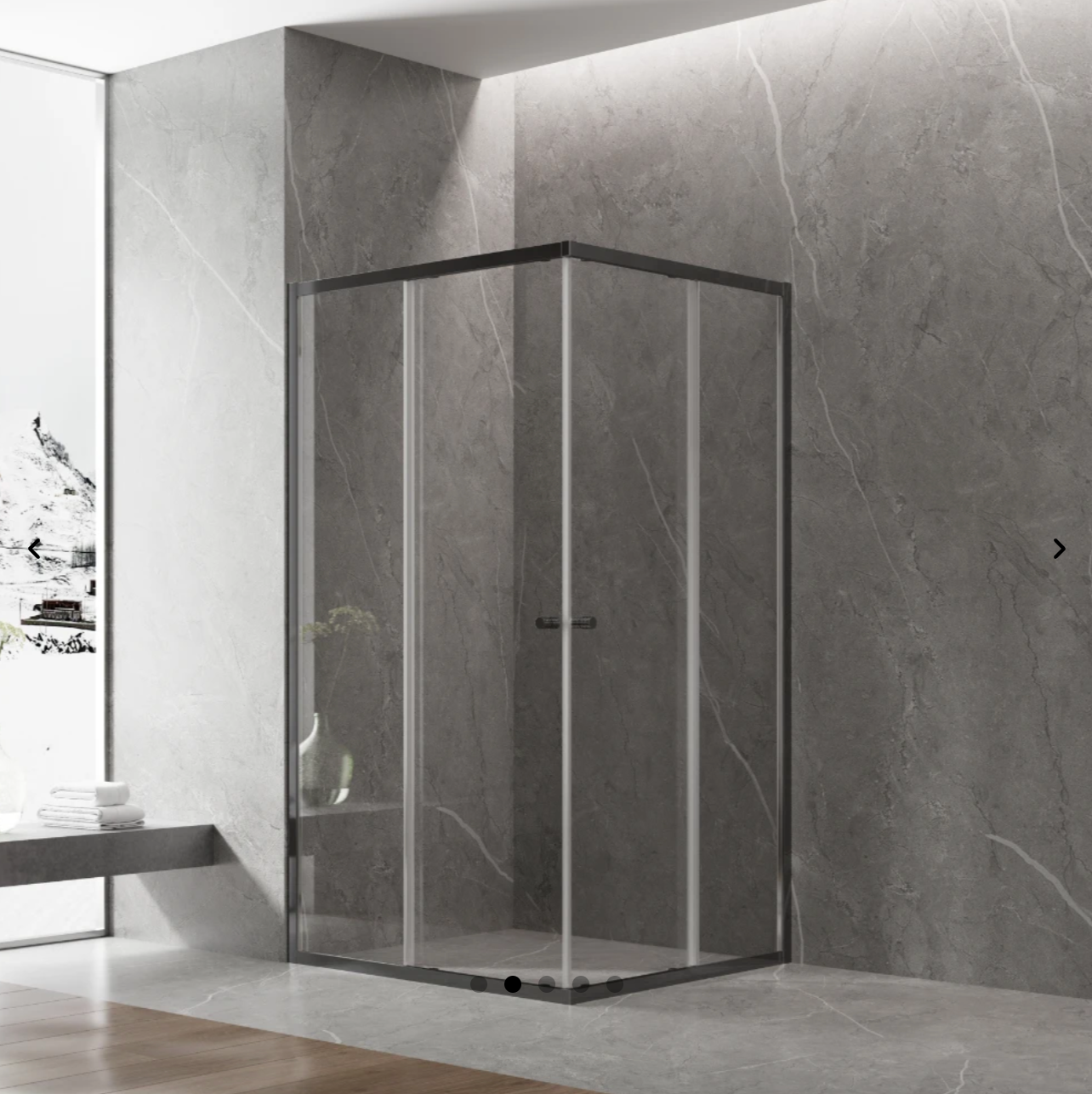 Semi Frameless Corner Double Sliding Door