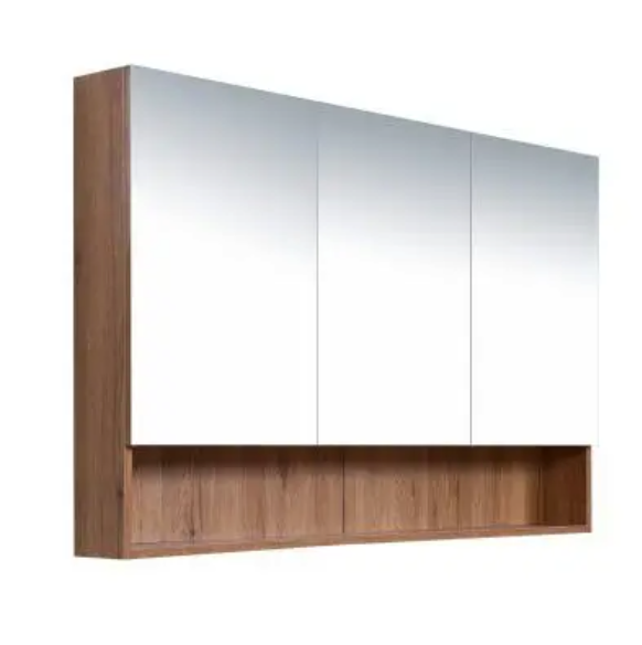 Woodgrain Shaving Cabinet with Shelf 1200mm