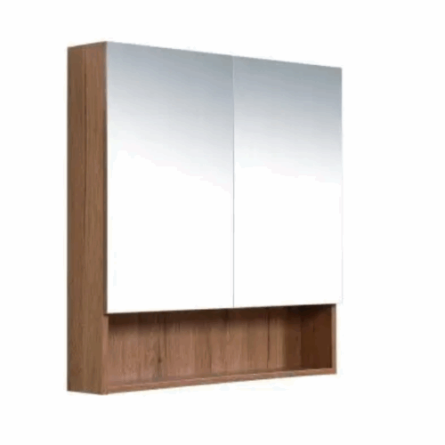 Woodgrain Shaving Cabinet with Shelf 600mm