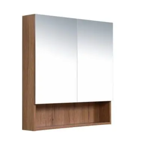 Woodgrain Shaving Cabinet with Shelf 900mm