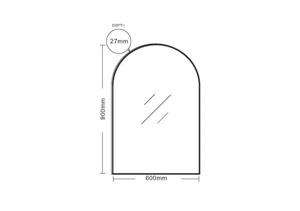 Aluminium Framed ARCH Mirror 600mm - Image 3